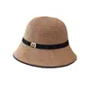 Nova primavera e verão pescador chapéu proteção solar chapéu palha malha oca cúpula bucket chapéu estilo ocidental all-match dobrável