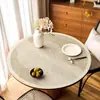 Nuevo Mantel Redondo para Mesa de Comedor Estilo Chino, Impermeable al Aceite, Impermeable, Mantel de Cuero Lavable, Lujo Ligero, Sensación de Alta Gama, Mantel Protector de Superficie de Mesa