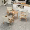 Estilo Rústico Cuero con Cera de Aceite Combinación de Mesa y Silla para Cafetería Tienda de Té Casa de Té Bar de Libros Recepción de Bed & Breakfast Sofá tipo Booth para Negociación