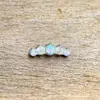 Pendientes de Aleación de Titanio ASTM F-136 con Fila de Ópalo y Circonita, Pendientes de Ópalo, Pendientes de Piercing para Labio y Nariz de Titanio G23