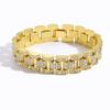 Pulseira Europeia e Americana Transfronteiriça da Amazon 16mm Cravejada de Diamantes Pulseira Hip-hop Pulseira de Moda Masculina Pulseira de Marca Punk