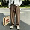 Nuevos pantalones casuales de hombre de algodón chenille con patrón de espiga para otoño e invierno, pantalones de pierna curva relajada, pantalones de pierna ancha, pantalones largos de pierna recta