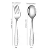 Fabricante directo de cucharas y tenedores infantiles de acero inoxidable en stock, juego de utensilios creativos para alimentar bebés con diseño de ballena de dibujos animados