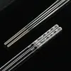 Pares de hashis semi-quadrados de aço inoxidável 316, hashis criativos de estilo chinês com topo quadrado e base redonda, hashis de metal domésticos anti-queimaduras, atacado para restaurantes