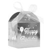 Generación transfronteriza pelo feliz cumpleaños globo láser caja de caramelos niños bebé cumpleaños hueco caja de caramelos inglesa en stock