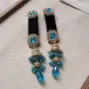 Pasador de Pelo con Borla de Campana de Diamante Azul para Mujer, Accesorio de Pelo Exquisito de Gama Alta, Pinza Lateral, Pasador de Pelo, Pinza BB Lateral de Estilo Antiguo