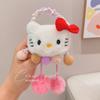 Lazo para el cabello de Kuromi Cuerda para el cabello para niños Lindo Sanrio Lana Dibujos animados Tendones de goma Accesorios para el cabello de niña con bola de cola de caballo