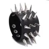 Accesorios transfronterizos europeos y americanos nuevo pulsera ancha de cuero punk exagerada de tres filas con tachuelas de punta pulsera de barra personalizada pulsera de motocicleta