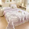 2026 Novo Modelo A Roupão de Cama de Algodão Mousse Rendado Estampado Colcha de Verão Colcha de Ar Condicionado Conjunto de Quatro Peças