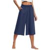 Pantalones Casuales Holgados de Pierna Ancha de Verano 2025 de Nueva Colección Moda Femenina Europea y Americana Pantalones Cortos Plisados con Cintura Elástica y Bolsillos