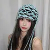 Tocador de Tejido a Mano con Cuentas Estilo Bohemio para Mujer, Sombrero con Diseño de Nicho Hueco y Cierre de Corbata para Salidas de Primavera y Verano