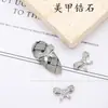 Joyería para Uñas de Moño Nuevo Colgante de Borla Diamante de Zirconia Súper Brillante Popular en Internet Cadena de Joyería para Decoración de Uñas
