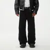 Jeans Preto Novo Estilo Primavera 2025 para Homens, Corte Solto, Tamanho Grande, Lavado, Marca de Alta Qualidade Tendência, Calça Casual de Corte Reto