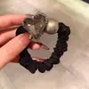 Elegante Scrunchie Negro Plisado con Aleación de Alta Elasticidad para el Cabello, Sencillo Sujetador de Cola de Caballo, Banda para Moño
