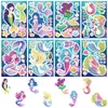 8 Piezas/Set de Pegatinas de Rompecabezas de Princesa Sirena Ins Dibujos Animados Creativas Lindas Femeninas Collage Pegatinas Autoadhesivas DIY