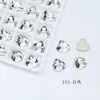 Rhinestones en Forma de Corazón de Fondo Plano Dongzhou 8.6*8 Rhinestones para Uñas de Corte Central Rhinestones de Vidrio Rhinestones de Cristal Artificial Plateados Decoraciones para Uñas DIY
