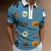 Verano Nuevo Transfronterizo Moda Juvenil Urbana Europea y Americana Camisa Polo Casual para Hombre con Impresión Digital 3D