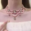 Colar de Franjas com Flor e Pérola de Luxo Leve Estilo Francês para Mulheres, Corrente de Clavícula da Moda e Luxuosa, Corrente de Pescoço Colar de Pérolas para Mulheres