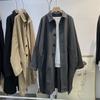 Abrigo de trabajo pequeño de otoño para mujer, estilo coreano, holgado, informal, cortavientos, elegante, de longitud media, top de moda