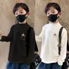 Y2556 # Roupa Íntima Infantil Meia-Gola Alta Roupa Íntima Masculina Outono e Inverno Camiseta de Manga Longa Roupa Térmica de Base Camiseta Térmica