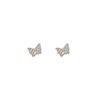 Pendientes tridimensionales elegantes con forma de mariposa y aguja de plata 925 para niña, con diseño de hada, pequeños y exquisitos.