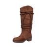 Botas Western Estilo Flecos Europeas Más Vendidas de 5 cm, Nuevo Modelo Otoño e Invierno 2026, Botas Altas sin Cordones de Tacón Grueso y Puntera Redonda