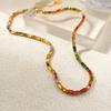 2023 Novo Colar de Zircônia Colorido Verão Novo Colar Distinto Luz de Luxo High-end Clavicle Chain para Mulheres 1346