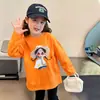 Camiseta de manga larga de algodón puro estilo coreano para niñas, nueva colección de otoño 2026, camiseta básica divertida para niñas, top casual, estilo ins
