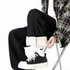 Calça Masculina Grossa com Forro de Fleece Inverno Nova Quente Calça de Moletom Lã de Cordeiro Solta Juventude Esportiva Casual Longa