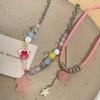 Collar de caramelo arcoíris de dopamina para mujer, moderno, dulce, combinable, colorido, con cuentas, estrella, cadena para clavícula, cadena para el cuello de novia.