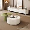 Mesa de Café Redonda Italiana Estilo Europeo Combinación de Mueble de TV Apartamento Pequeño Sala de Estar Moderna de Alto Grado Hogar Sencillo Lujo Ligero Tamaño