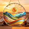 Plato colgante bohemio pintado de gran venta transfronteriza, decoración artística redonda para ventanas del hogar, adorno colgante de acrílico, personalizable