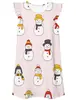 Comercio Exterior Transfronterizo Navideño Europeo y Americano Impresión Digital 3D Dibujos Animados Muñeco de Nieve Ropa de Casa para Niñas Camisón de Manga Acampanada