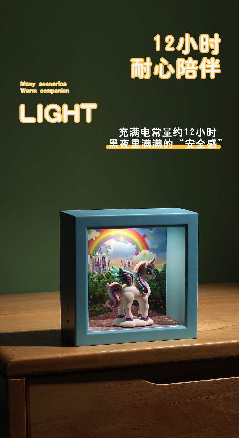 手办相框灯摆台小夜灯3d立体桌面卧室床头摆件柔光护