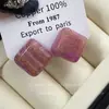 Pendientes Geométricos de Cubo de Azúcar Dorados de Resina Estilo Ins Diseño de Nicho Versátiles Pendientes de Moda de Gama Alta para Mujer