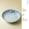 Bandeja de Chá Cerâmica com Design Criativo de Lótus Azul para Acessórios de Cerimônia de Chá Seco, Tigela com Tampa, Bandeja para Bule