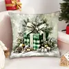 Funda de almohada Temu Transfronteriza Más vendida Temática Navideña Muñeco de Nieve Regalo Decoración del Hogar Estampado Digital Funda de Cojín