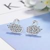 Pendientes de Cisne para Mujer Pendientes Elegantes de Circonita Elegantes de Corea del Sur Pendientes Estilo Coreano