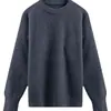 Nuevo Suéter Pulóver de Punto para Mujer Estilo Coreano Otoño Color Sólido Simple Cuello Redondo Estilo Holgado Perezoso Versátil Manga Larga para Mujer