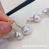 Gancho para oreja de perla de circonita simple de plata S925 con accesorios de perla de 10-11 mm sin cuentas