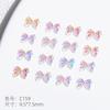 Joyería para uñas al por mayor, lazo, flor, hielo, transparente, colorido, aurora, resina, decoración de uñas, accesorios tridimensionales, para usar uñas