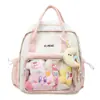Mochila Linda de Moda Ligera con Estampado de Corazones Portátil Multiusos Nueva de Primavera Mochila Escolar para Niños y Niñas