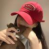 Gorra de béisbol con letras rojas de Corea del Sur para mujer, primavera y verano, parte superior profunda, cara grande, pequeña y suave para hombre