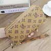 Billetera Larga para Mujer al por Mayor Chicas Nuevo Clásico Marrón Estampada Doble Capa Cremallera Cartera Billetera de Gran Capacidad