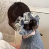 Scrunchie de Renda Estilo Coreano para Mulheres 2026 Novo Estilo Elástico de Cabelo Estilo Preguiçoso Corda de Cabelo Grande Acessório para Coque Flor de Cabelo