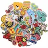 60 Parches Mixtos Bordados de Tela Pegatinas Smiley Parche de Coche Pegatinas Flor Etiqueta Bordada Hamburgo Sello Bordado