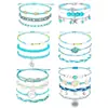 Nuevo Conjunto de Pulseras Trenzadas Arcoíris de Hilo con Cuentas de Estilo Étnico, Sencillo y Moderno, Superventas Transfronterizo Multicapa