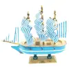 Bolo de Assar Enfeites Modelo de Vela Barco de Madeira Brinquedo de Barco para Crianças Acessórios de Decoração de Bolo Barco Azul