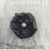 Acessórios de Roupa 4cm Flores Chiffon de Três Camadas Pérolas de Camada Dupla Pétalas Queimadas à Mão Acessórios para Joias DIY Grampo de Cabelo