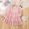 Vestido Novo para Meninas 2025 Primavera e Outono Temperamento Boneca Estilo Floresta Vestido de Manga Longa Doce Alto Padrão Atacado